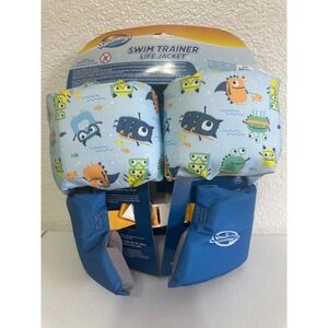 SwimWays Swim Trainer Life Jacket Child 33 55 lbs First Paddle Blue Monster
